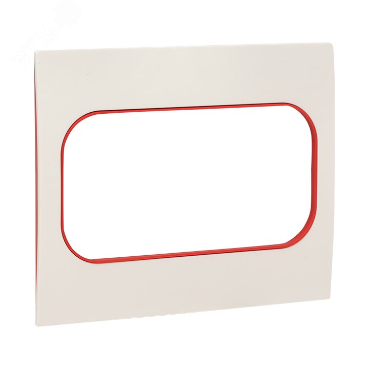 Стокгольм Рамка для розетки 2-местная белая с линией цвета красный EYM-G-304-20 EKF - превью 4