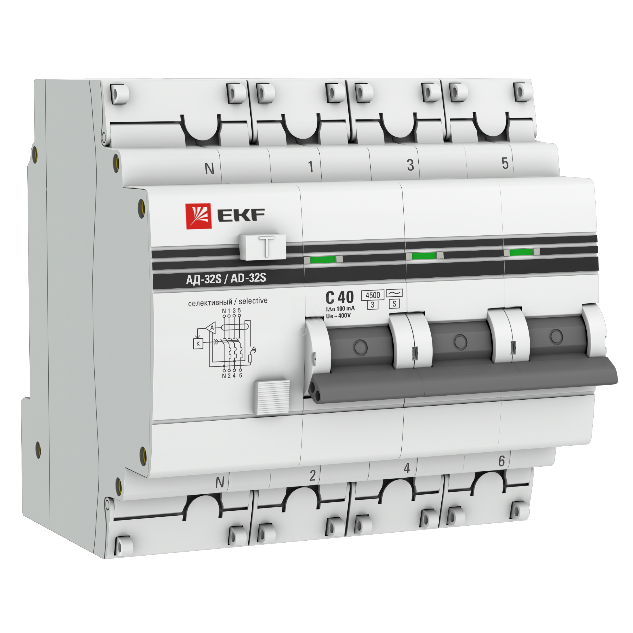 Автомат дифференциальный АД-32 (селективный) 3P+N 50А/100мА PROxima ...