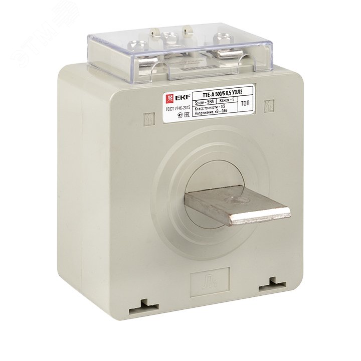 Изображение товара Трансформатор тока ТТЕ-A-500/5А PROxima 0,5 класс 660 В монтаж шина