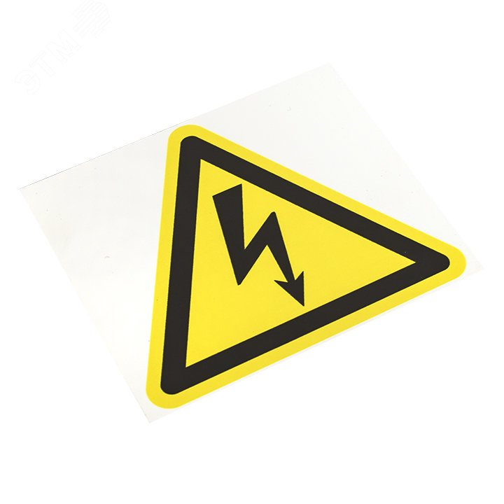 Знак пластик ''Опасность поражения электрическим током (Молния)'' W08 (100х100мм) pn-1-01 EKF - превью 2