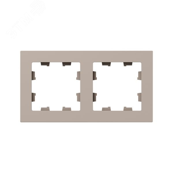 Изображение товара Рамка двухпостовая EKF Эпика кремовая пластиковая горизонтальная и вертикальная установка