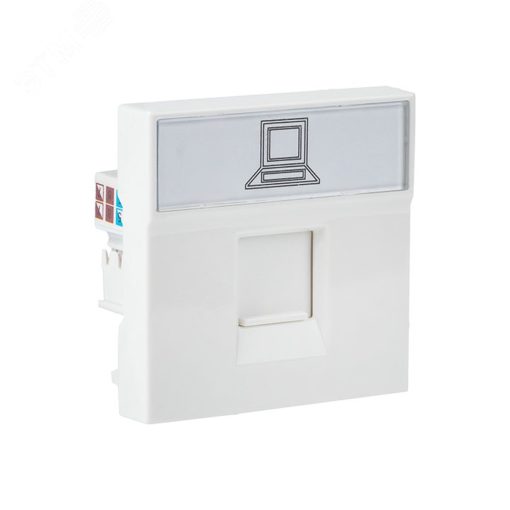 Изображение товара Розетка RJ45 категории 5e шириной 2 модуля для напольных лючков и каналов