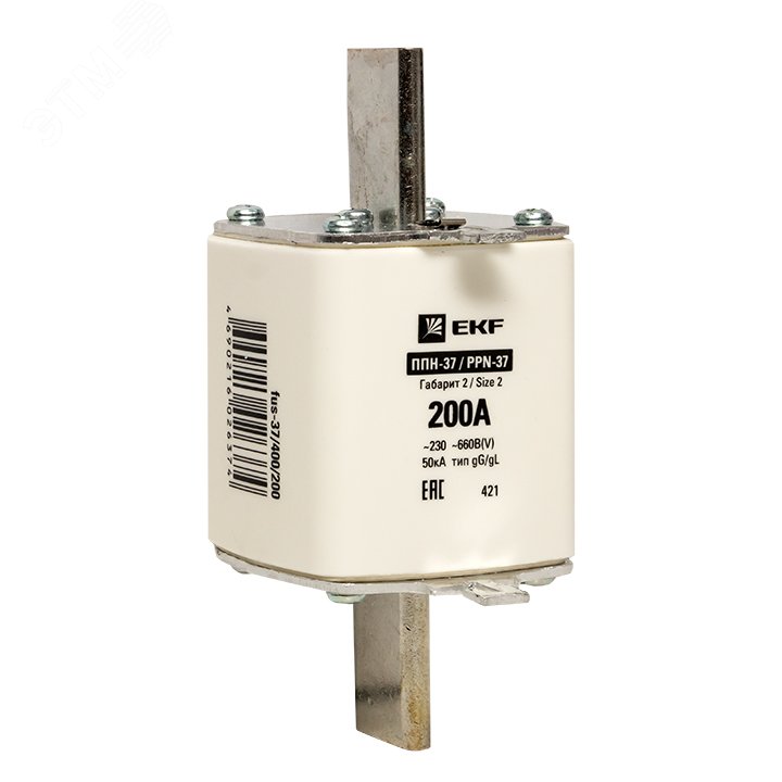 Изображение товара Вставка плавкая ППН-37 400/200А габарит 2 (шт)