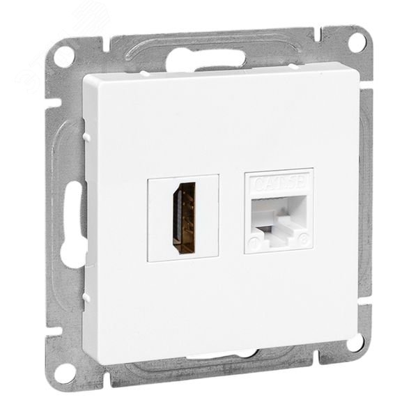 МеханизмрозеткиHDMI+RJ45(cat5),белыйЭпикаEKF