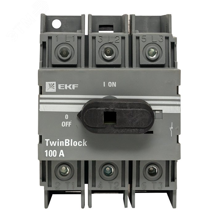 Рубильник 100A 3P c рукояткой управления для прямой установки TwinBlock tb-100-3p-f EKF - превью 3