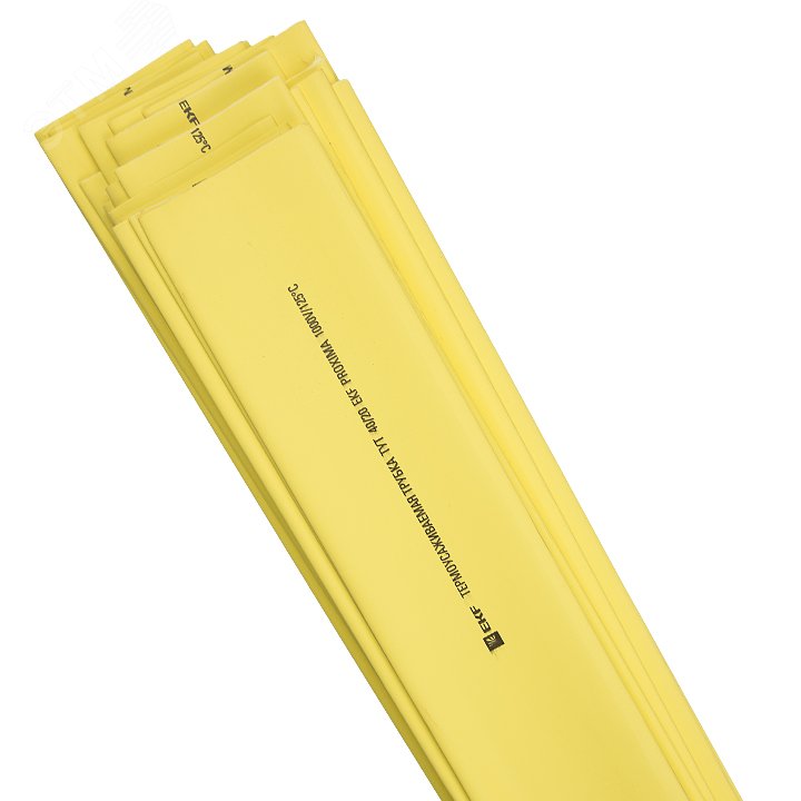Трубка термоусаживаемая ТУТ нг 40/20 желтая в отрезках по 1м PROxima tut-40-y-1m EKF - превью 2