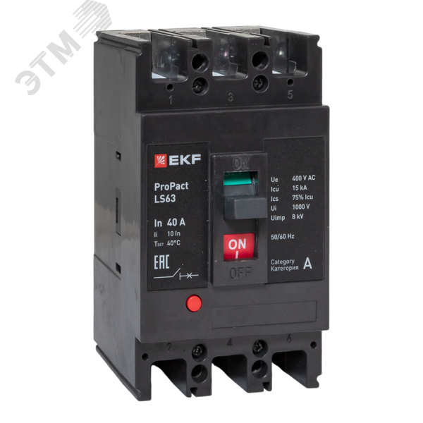 Изображение товара Выключатель автоматический LS63 15кА 3P 40А EKF серия ProPact
