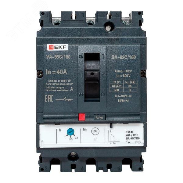 Изображение товара Выключатель автоматический ВА-99C 160/40А 3 полюса 36кА EKF
