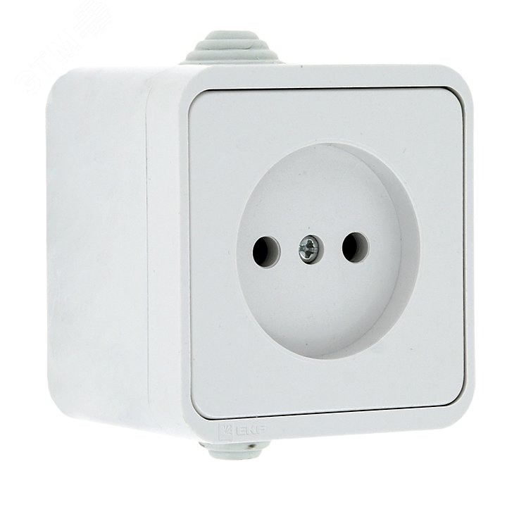 Изображение товара Прага Розетка силовая 10А без заземления IP44 белая EKF