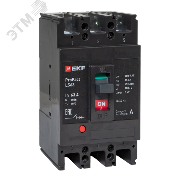 Изображение товара Выключатель автоматический LS63 15кА 3P ProPact EKF
