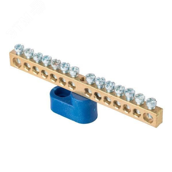 Изображение товара Шина нулевая 63.14 (1-н изолятор стойка) латунь (шт)