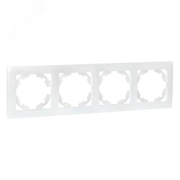 Изображение товара Рамка Валенсия 4-местная жемчуг EKF для электроустановочных изделий