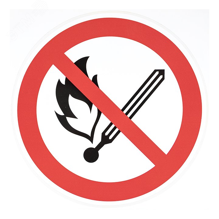 Наклейка ''Запрещается пользоваться открытым огнем и курить'' Р02 (200х200мм) an-3-08 EKF - превью 3