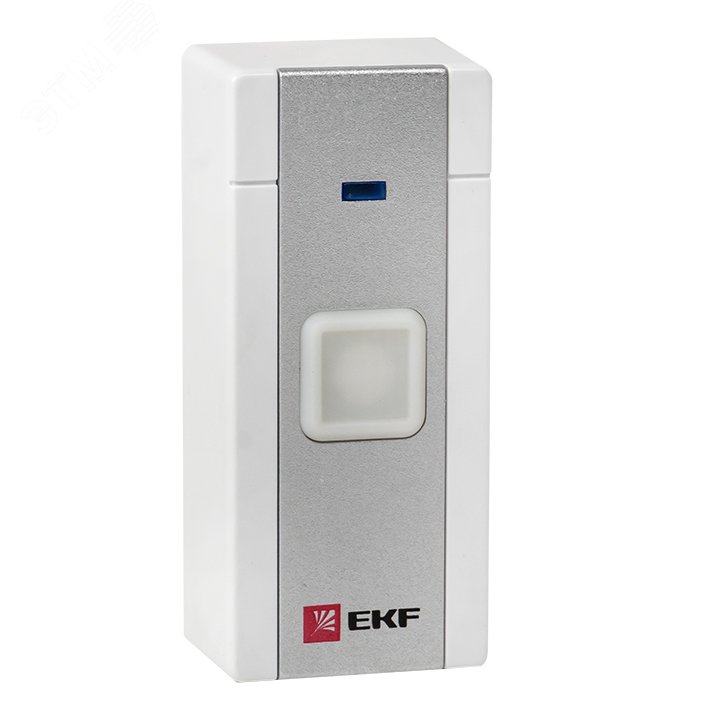 Кнопка для беспроводного звонка с функцией обучения (белый-серый с индикацией) PROxima DB-T-01 EKF - превью 2