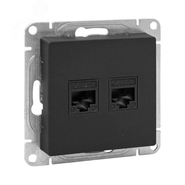 Изображение товара Механизм розетки RJ45 EKF серия Эпика черный (2 шт, CAT6, винтовые клеммы) Изображение товара Механизм розетки RJ45 EKF серия Эпика черный (2 шт, CAT6, винтовые клеммы)