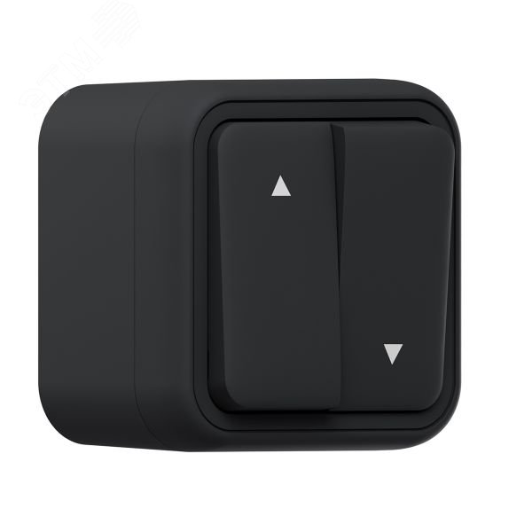 Изображение товара Выключатель, для жалюзи черный, ОП, винтовые клеммы антрацит, Бронто EKF (шт)