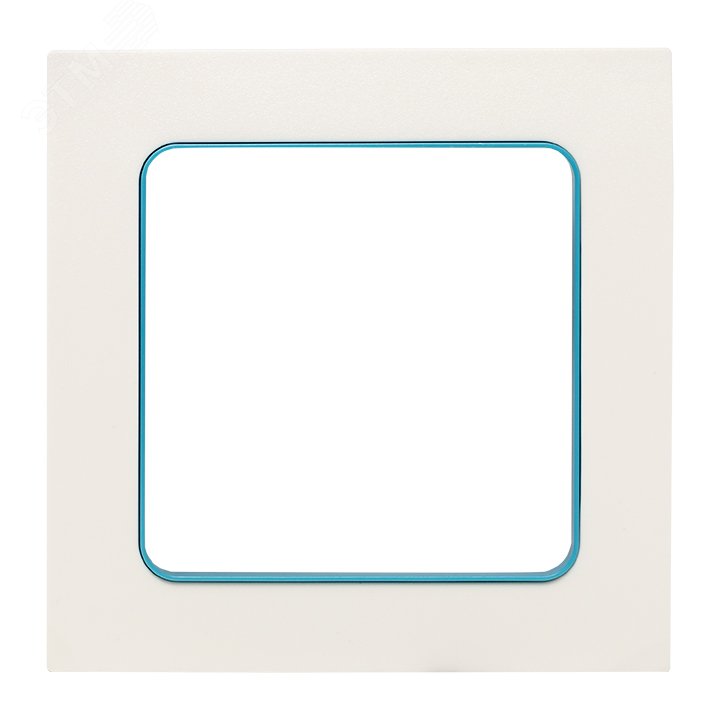 Изображение товара Стокгольм Рамка 1-местная белая с линией цвета синий (шт)