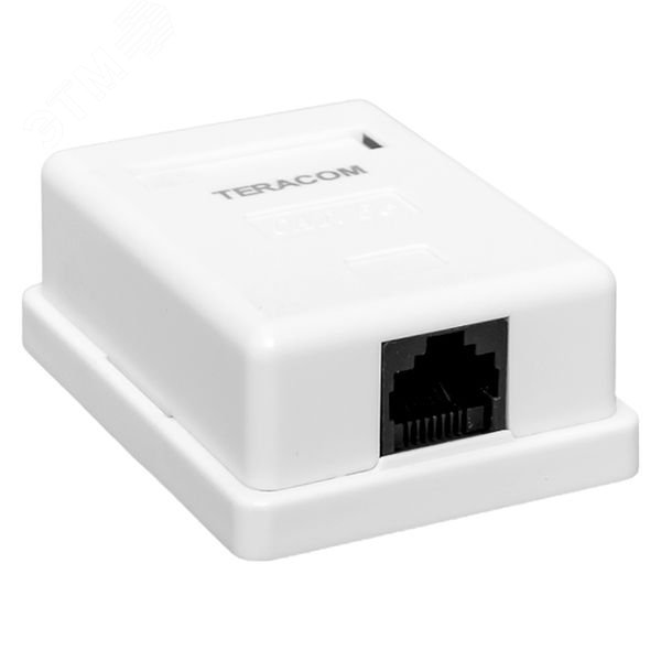 Розетка настенная TERACOM Cat.5E неэкран. 1 порт RJ-45 Dual IDC белая ...