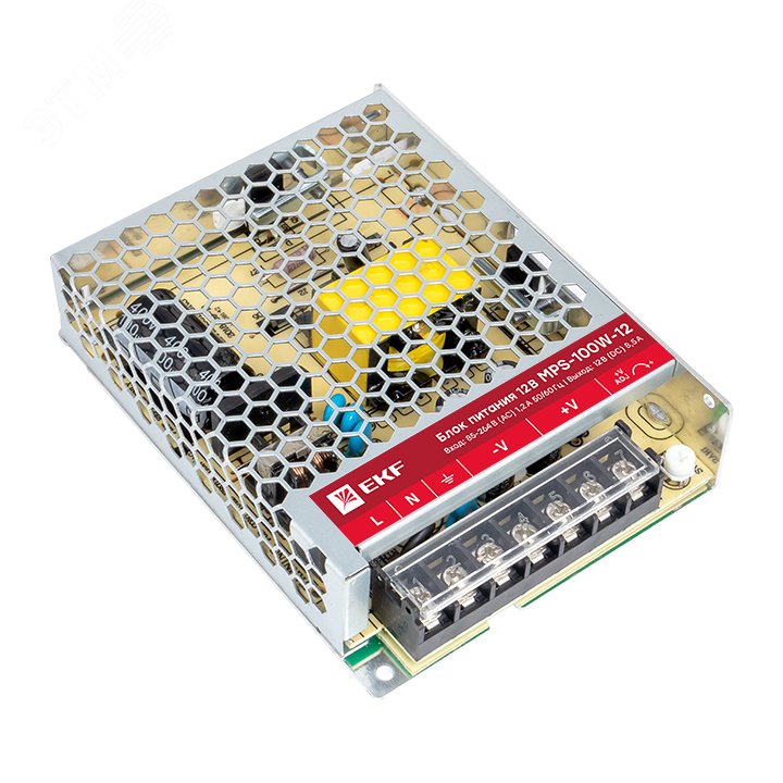 Изображение товара Блок питания 12В MPS-100W-12 PROxima с защитой и монтажом на стену