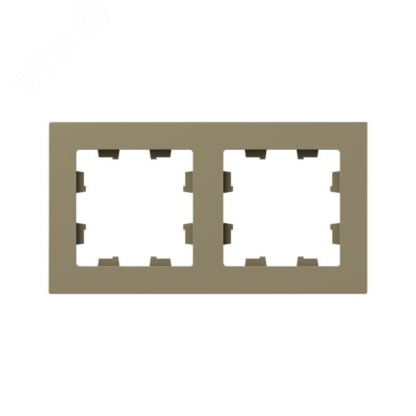 Изображение товара Рамка 2-местная шамп. пластик Эпика EKF для механизма
