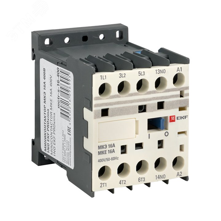 Изображение товара Миниконтактор МКЭ 16А 400В 1NO PROxima (шт)