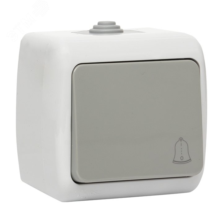 Изображение товара Кнопка звонка Мурманск 1-клавишная 10А IP54 серая