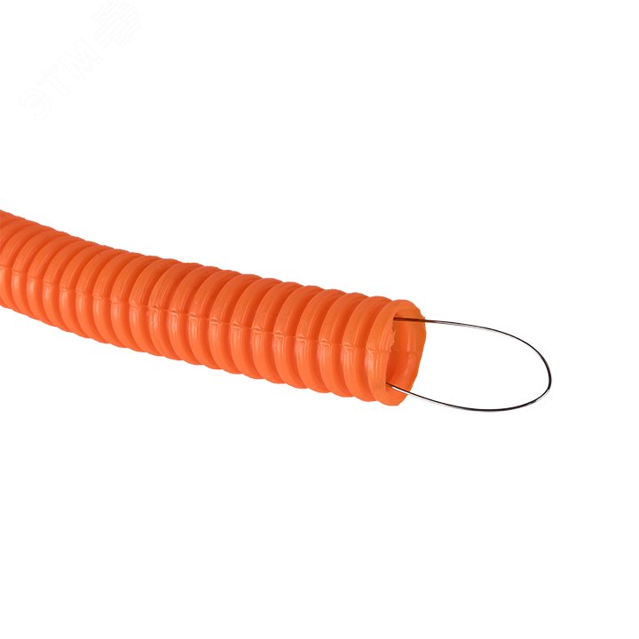 Труба ПНД гибкая гофр. д.20мм, тяжёлая с протяжкой, 100м, цвет оранжевый tpnd-20-to EKF - превью 3