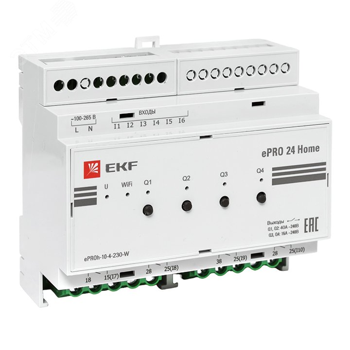 Контроллер ePRO 24 удаленного управления 6вх/4вых 230В WiFi Home ePRO-h-10-4-230-W EKF - превью