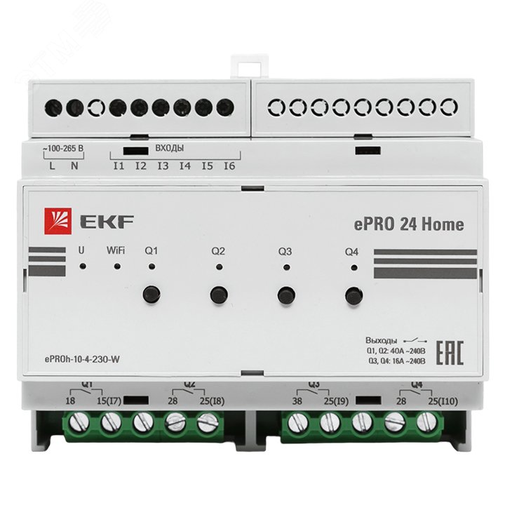 Контроллер ePRO 24 удаленного управления 6вх/4вых 230В WiFi Home ePRO-h-10-4-230-W EKF - превью 11