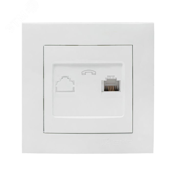 Изображение товара Розетка телефонная Валенсия RG-11 1-местная белая EKF