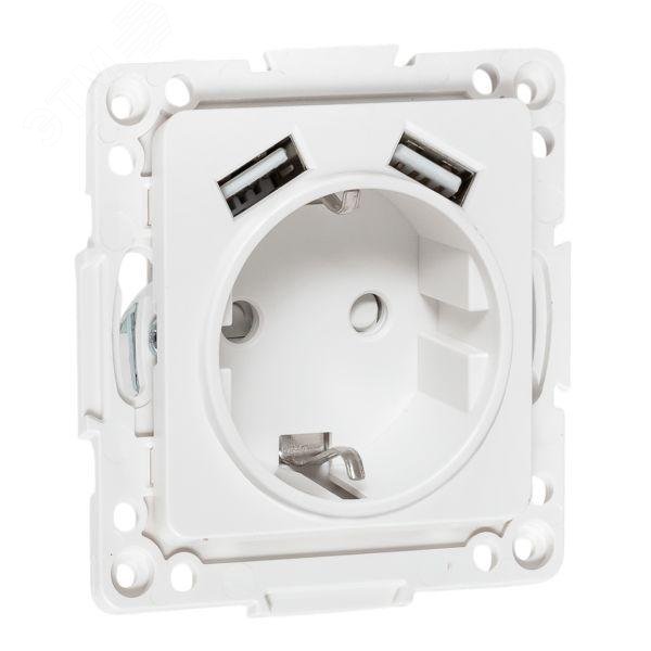 Изображение товара Стокгольм Механизм Розетки с USB для встраивания белый IP20