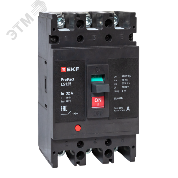 Изображение товара Выключатель автоматический LS125 18кА 3P 32А ProPact EKF