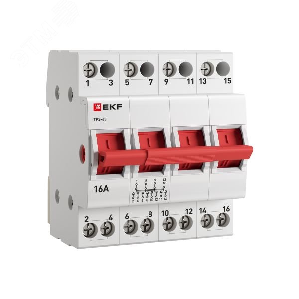 Изображение товара Переключатель трехпозиционный ТПС-63 PROxima 4P 16A EKF