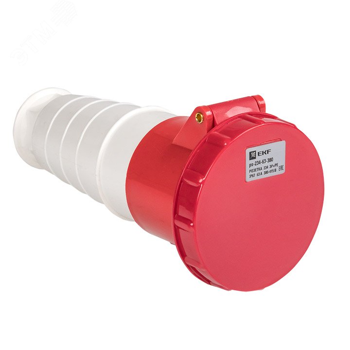 Изображение товара Розетка кабельная переносная 63А IP67 EKF для промышленности и строительства