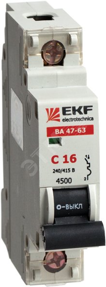 Выключатель автоматический однополюсный 1А С ВА47-63 4.5кА mcb4763-1-01C EKF - превью 2