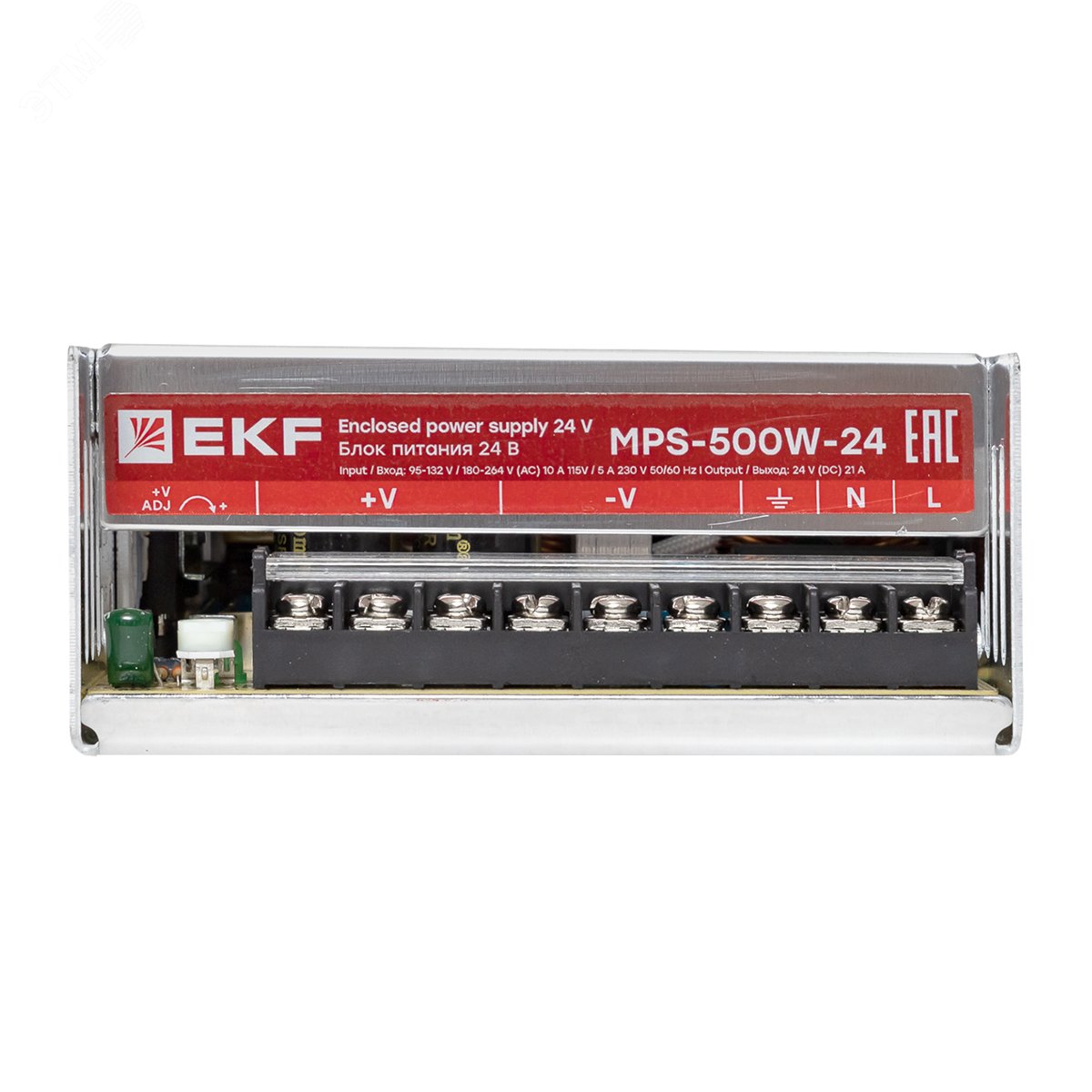 Изображение товара Блок питания на монтажную панель 500 Вт 24 В стабилизации для промышленного использования