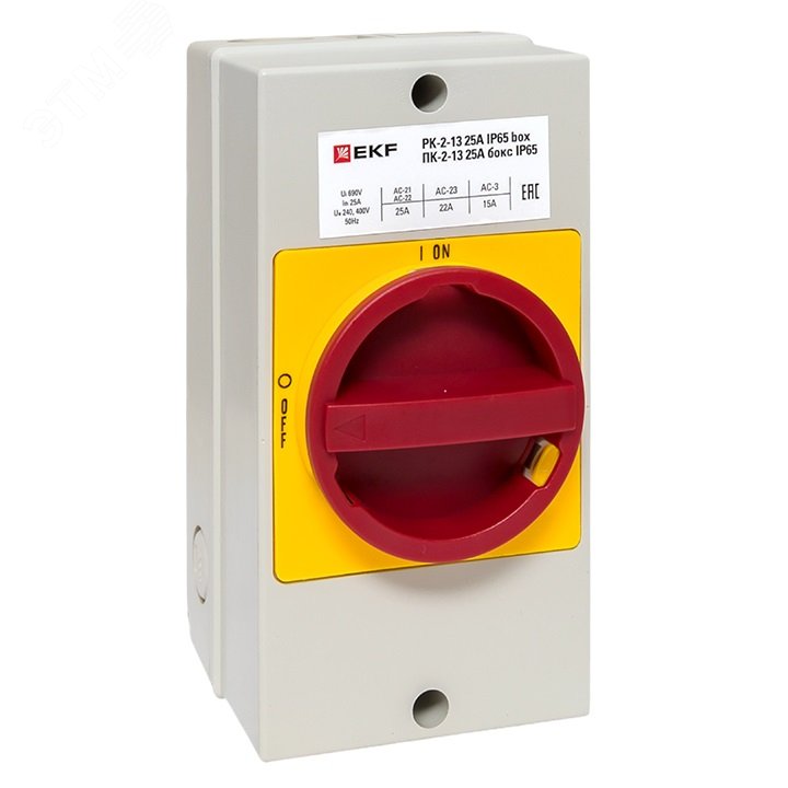 Изображение товара Кулачковый переключатель ПК-2-13 25А IP65 PROxima для промышленной автоматизации