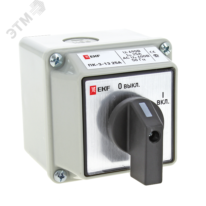 Изображение товара Переключатель кулачковый ПК-3-13 40А 3P ВКЛ-ВЫКЛ IP65 PROxima (шт)