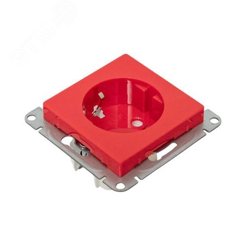 Эпика Механизм розетки 16А с заземлением со шторками красный EKF - фото 8