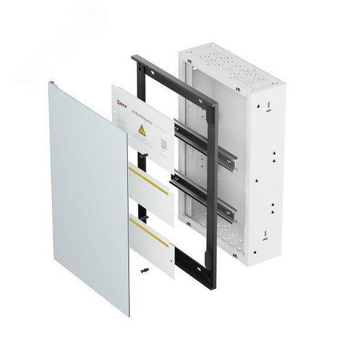 Корпус ArtShell Elegance встраиваемый силовой 28 модулей белое стекло - фото 6