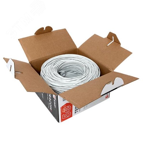 Витая пара TERACOM PRO 5E U/UTP 4 пары solid 24AWG LSZH нг(А)-HF серый 305м - фото 7