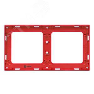 Стокгольм Рамка 2-местная белая с линией цвета красный - фото 3