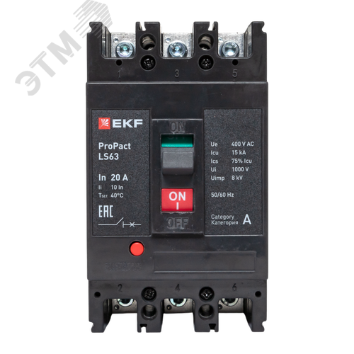 LS63 15кА 3P 20А ProPact EKF - фото 2