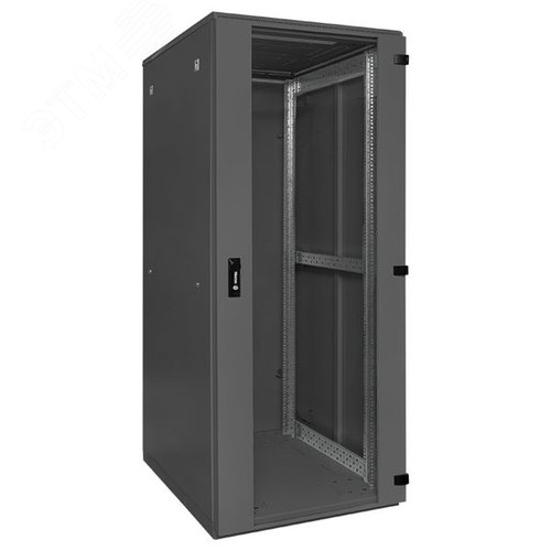 Шкаф напольный 19'' TERACOM PRO 42U 600х800 мм    двери стеклянная с замком-ручкой и металлическая  чёрный - фото 1