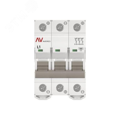 Выключатель автоматический AV-10 DC 3P 1A (L) 10kA AVERES - фото 3