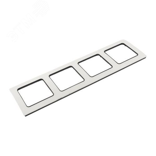 Стокгольм Рамка 4-местная белая с линией цвета черный - фото 5