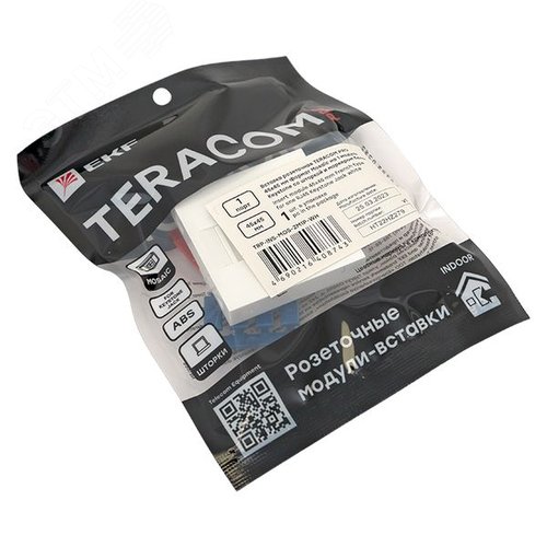Вставка розеточная TERACOM PRO 45x45мм формат Mosaic на 1 модуль Keystone со шторкой и маркером белая - фото 10