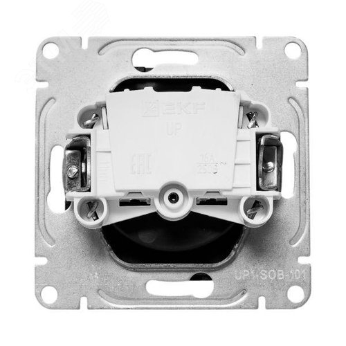 Эпика Механизм розетки 16А с заземлением со шторками черный EKF - фото 4