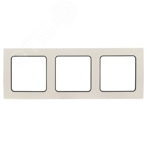 Изображение товара Стокгольм Рамка 3-местная белая с линией цвета черный (шт)