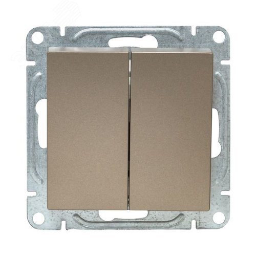 Механизм выключателя. двухклавишный. шампань Эпика EKF - фото 2